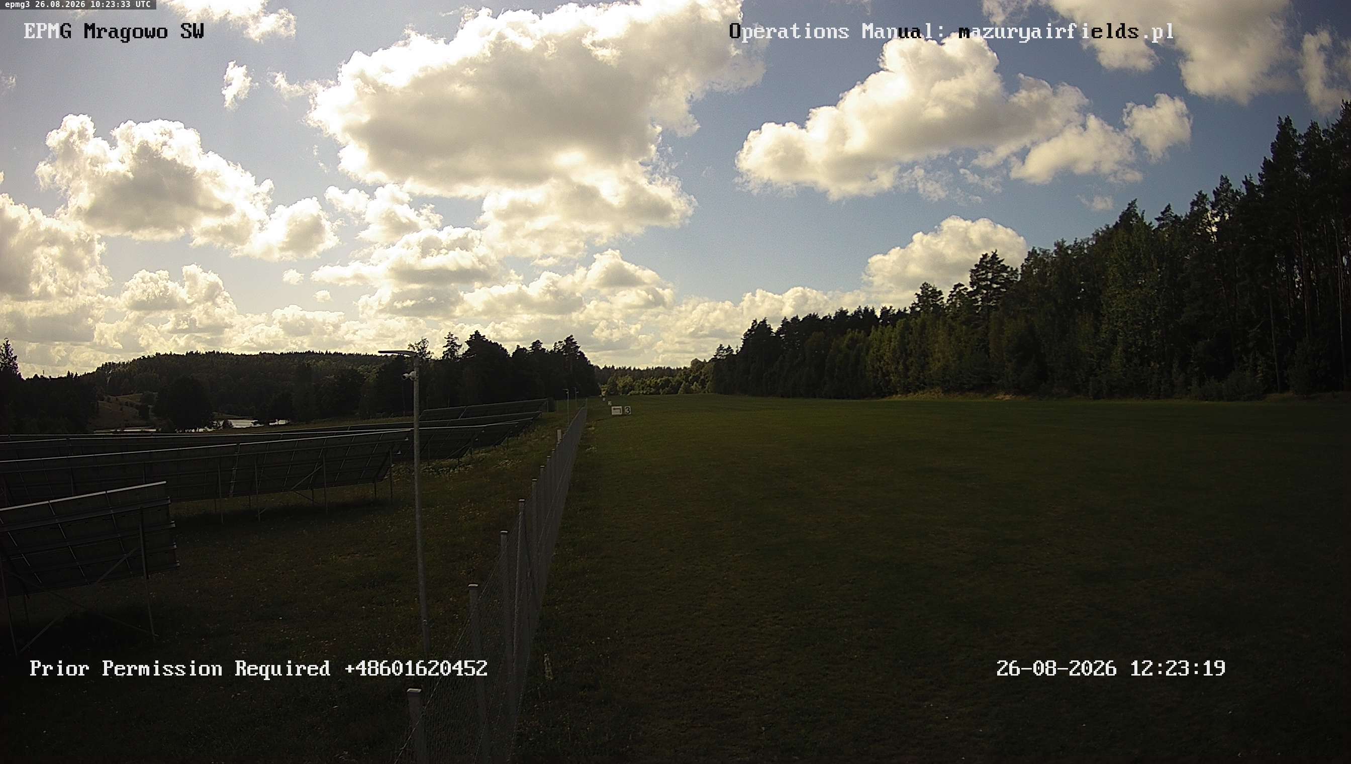 Mrągowo · Widok na EPMG na południowy-zachód (215º) / View at EPMG facing southwest (215º)
